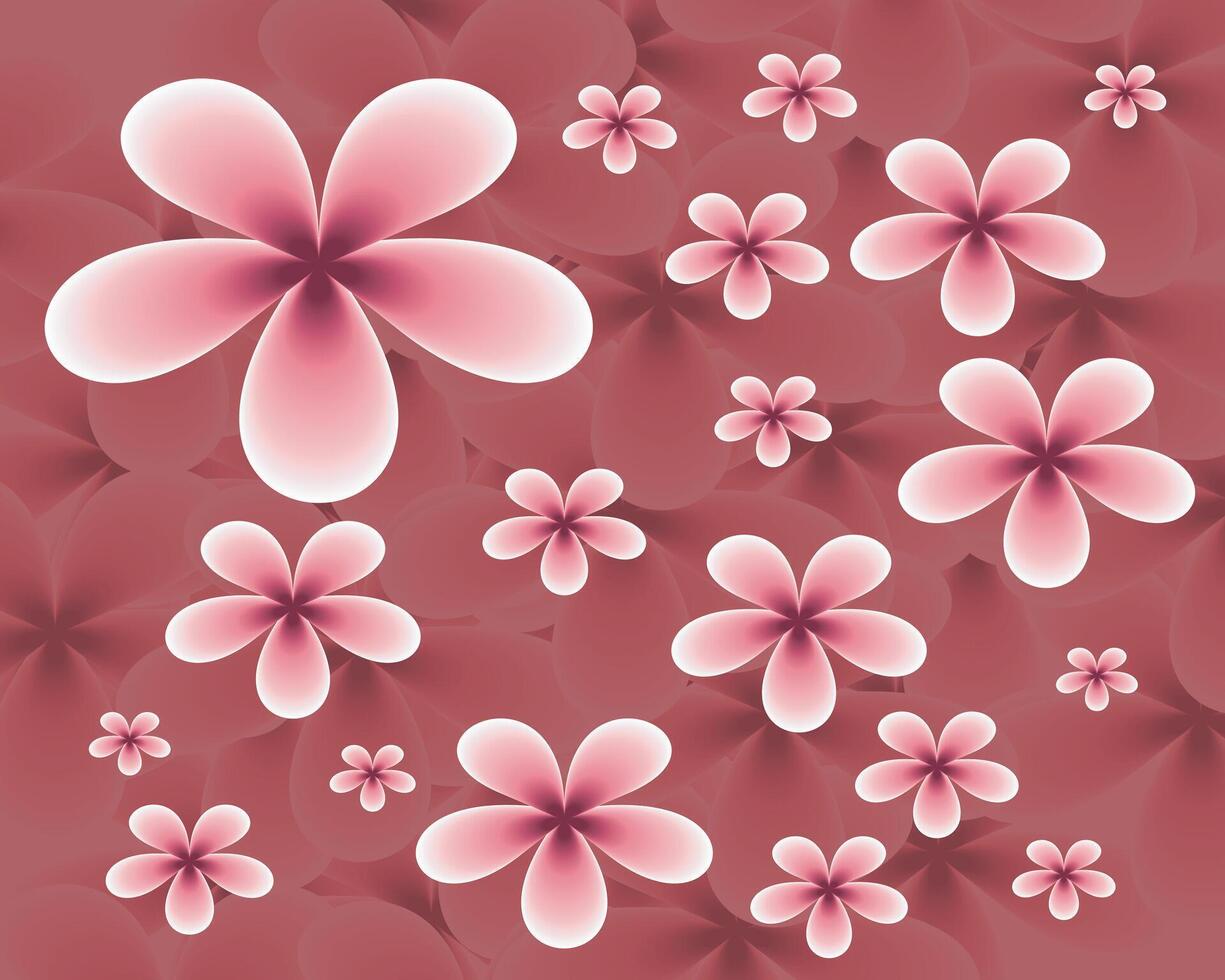 Colorful flower elements, seamless pattern with colored flowers, Set of hand drawn floral design, Spring bright abstract floral design. vector