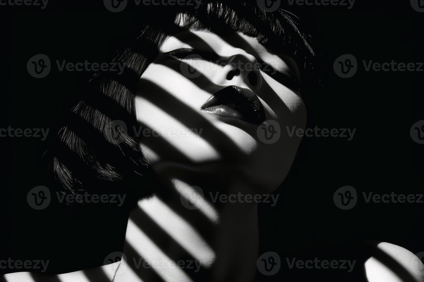 A portrait of a beautiful and sensual woman. AI generate photo