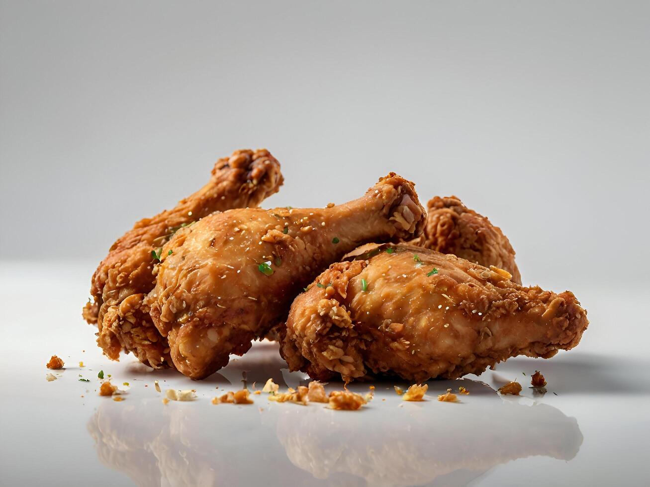 Crispy fried chicken with sauce photo
