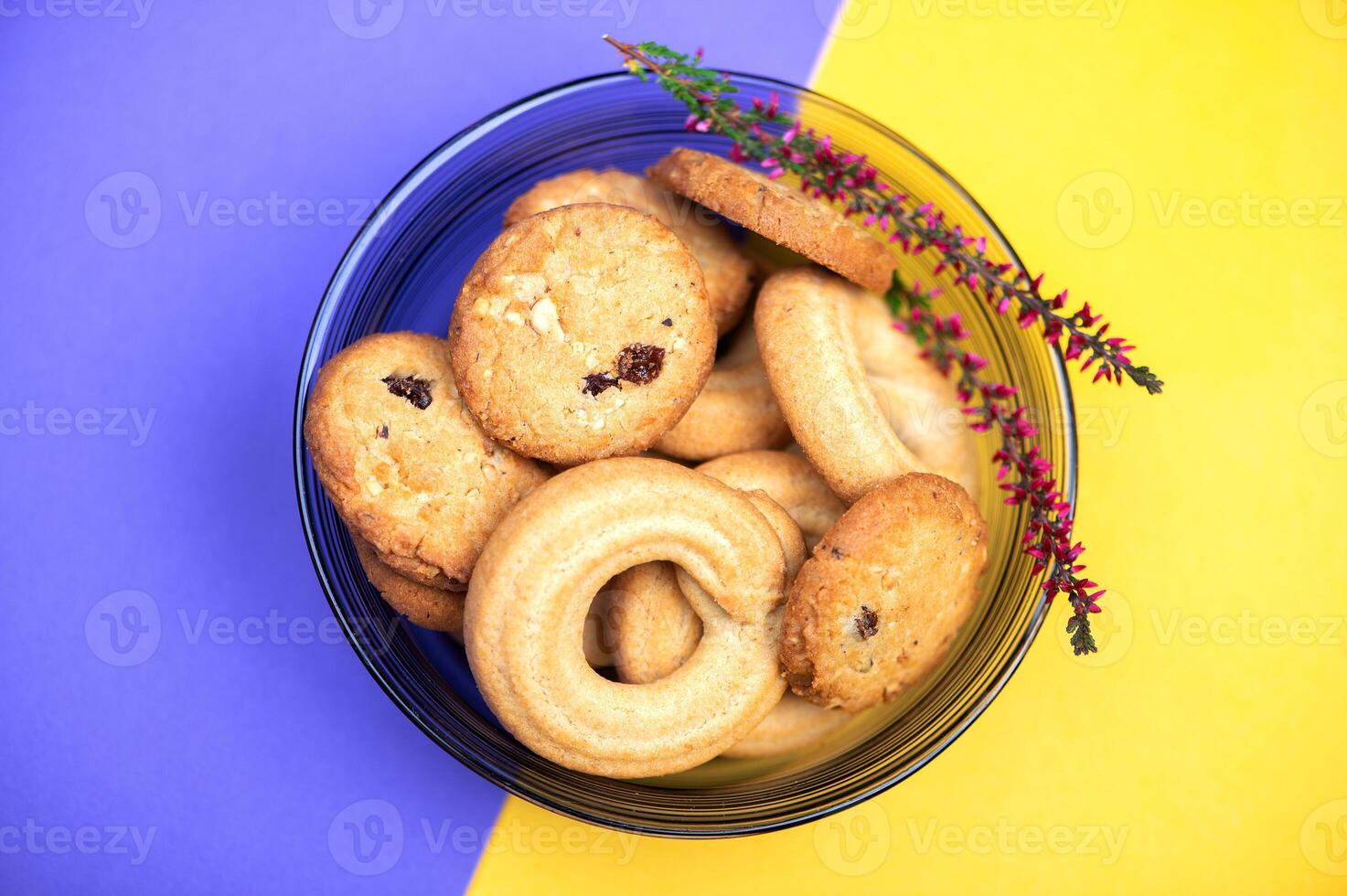 Delicious butter cookie or biscuits. Sweet homemade pastry photo