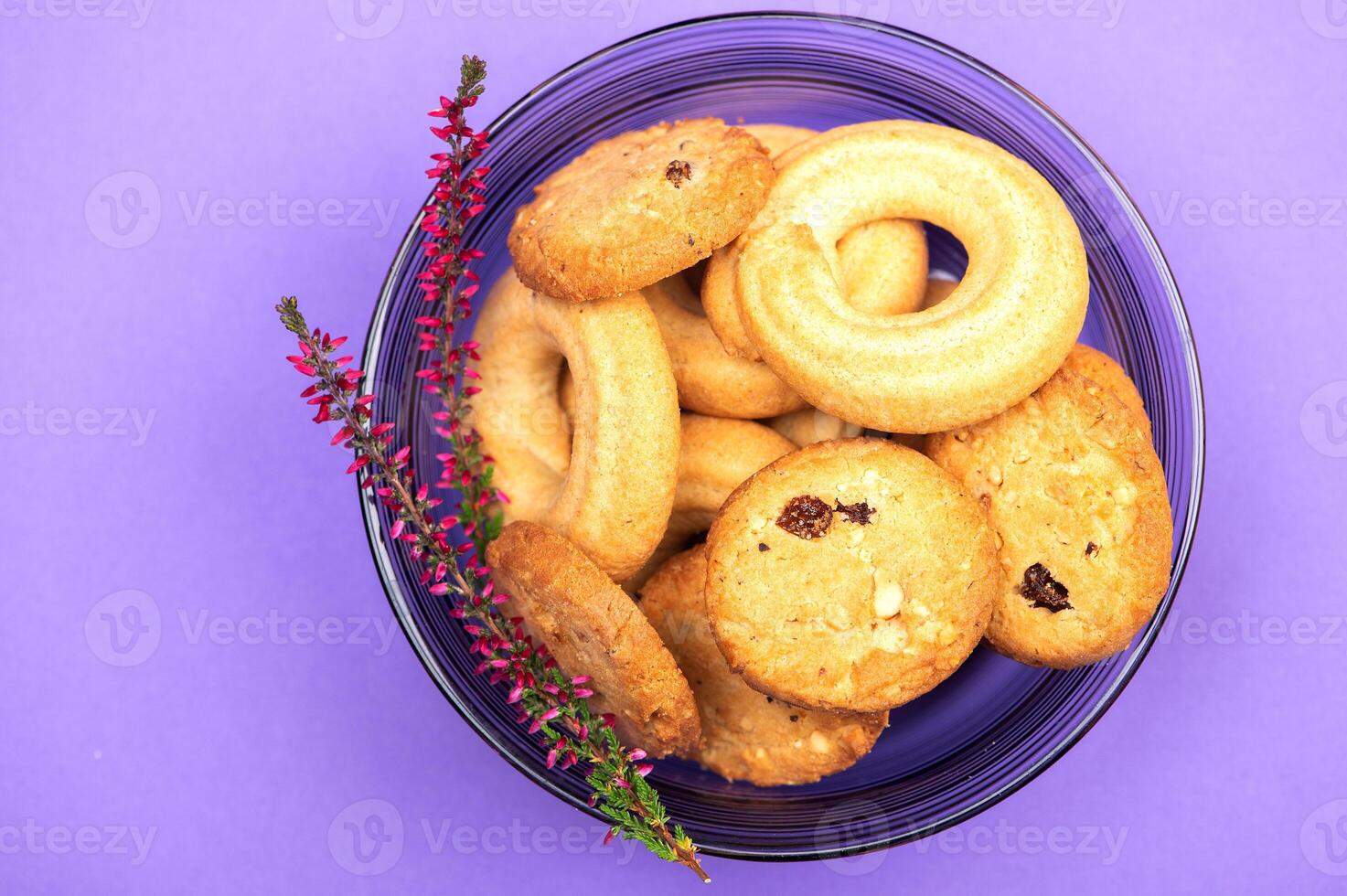 Delicious butter cookie or biscuits. Sweet homemade pastry photo