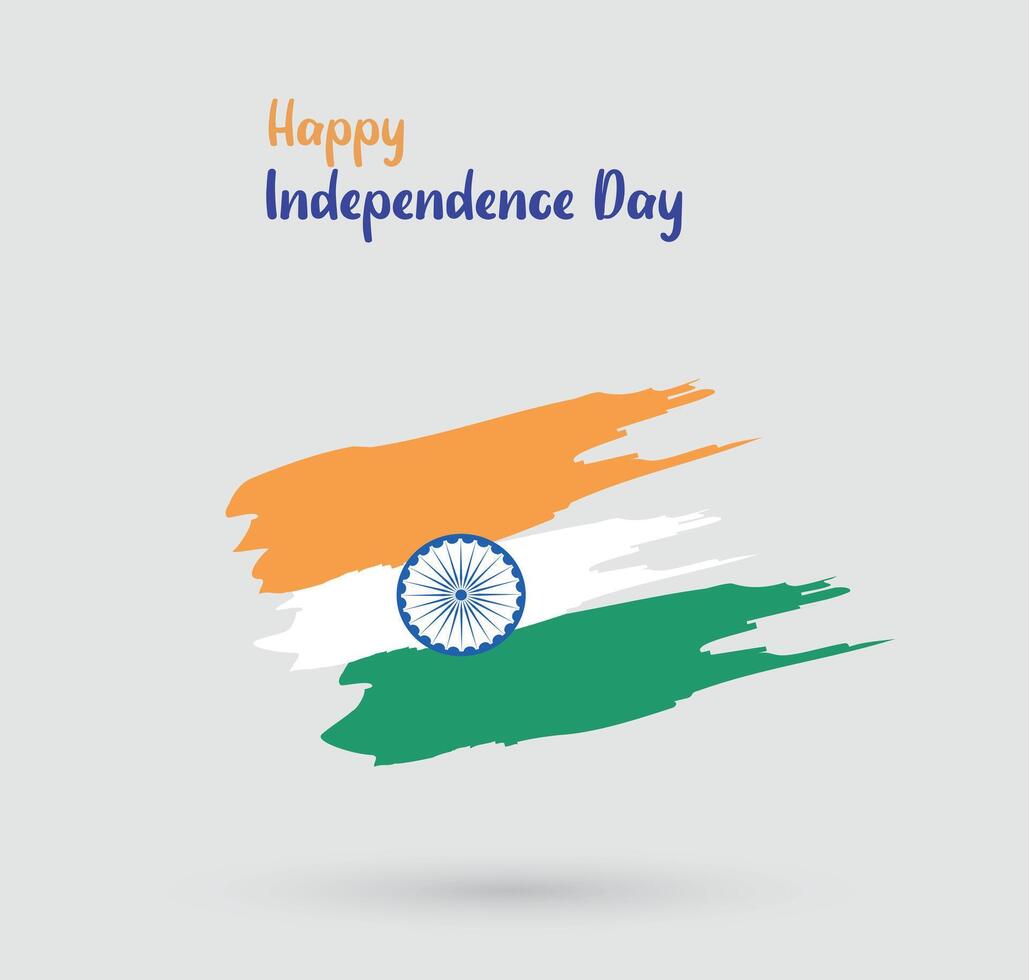 Happy Independence Day with tiranga grunge effect vector