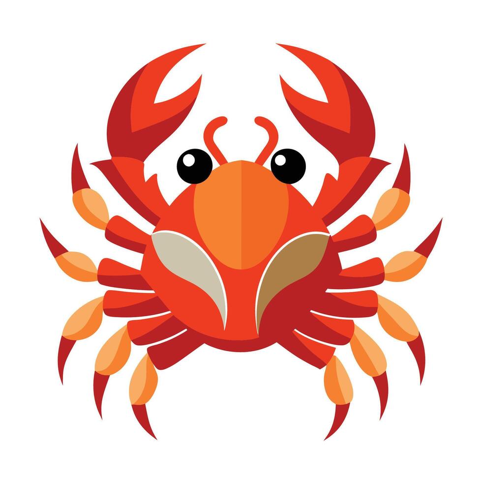 a crab with orange legs and claws vector