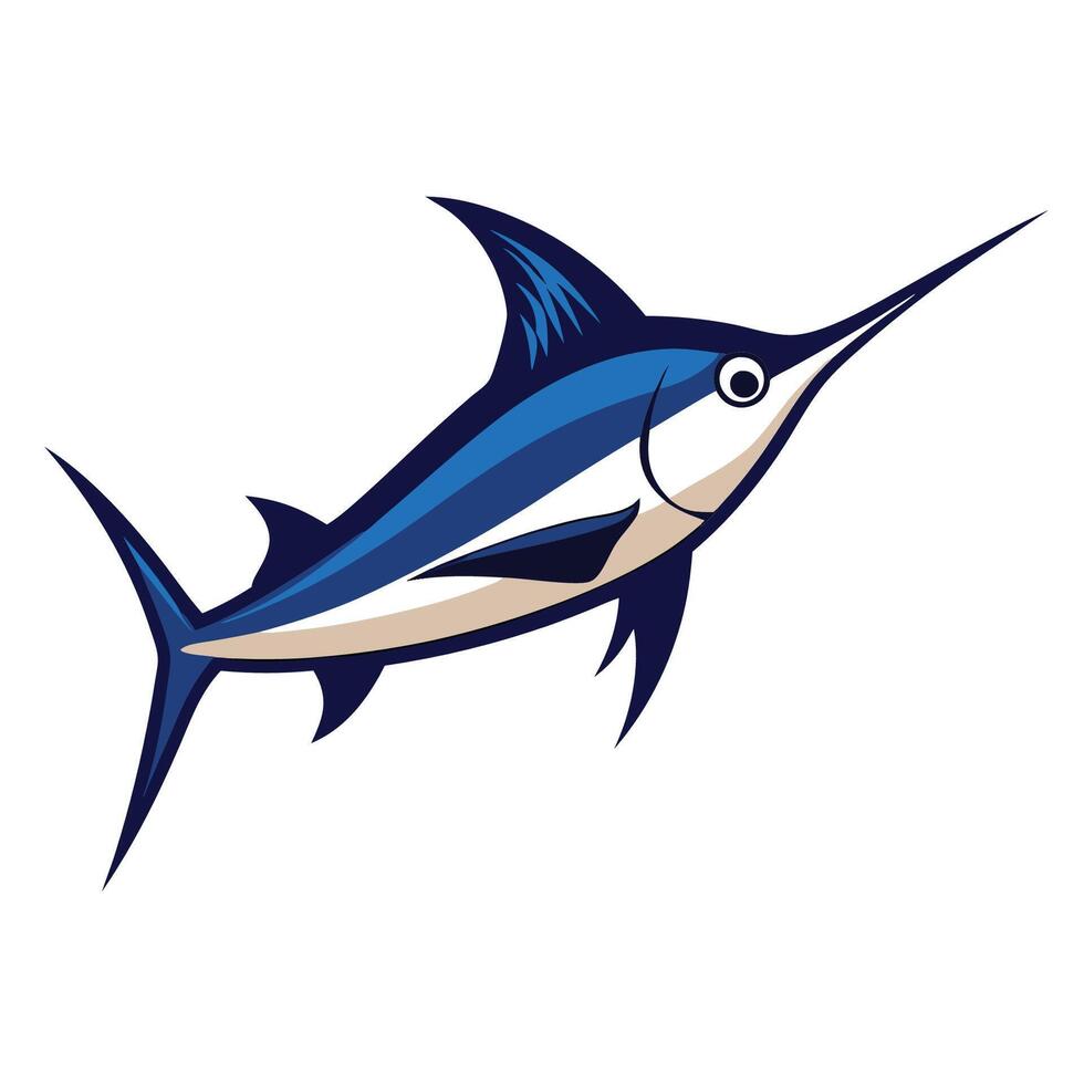 blue marlin fish logo illustration vector
