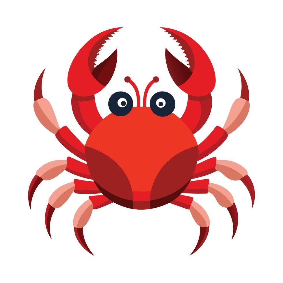 a red crab with large eyes and a long tail vector