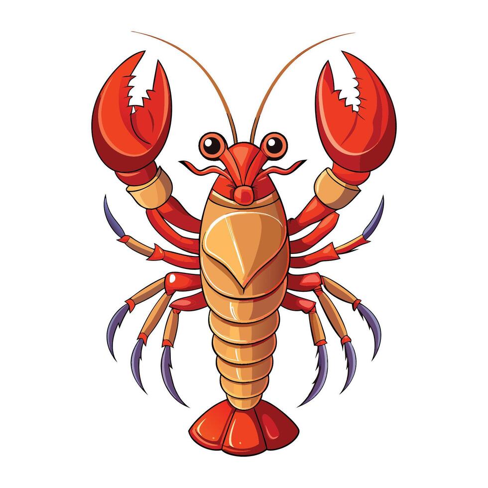 a red lobster on a white background vector