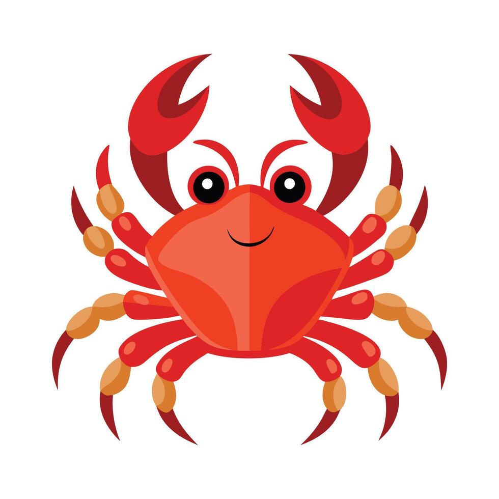 a cartoon crab with a big smile vector