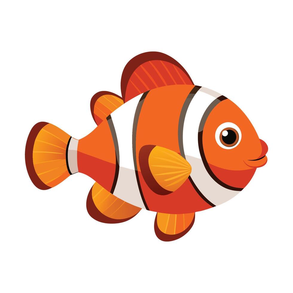 an orange clown fish on a white background vector