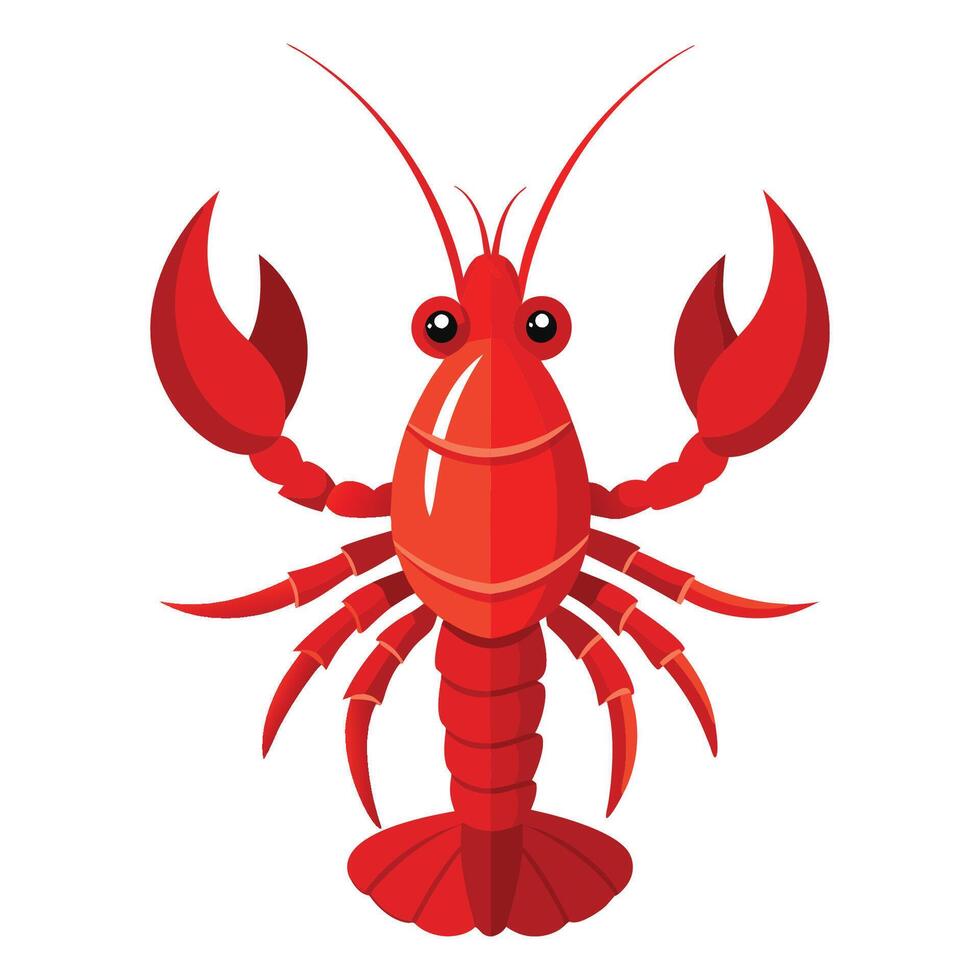 a red lobster on a white background vector