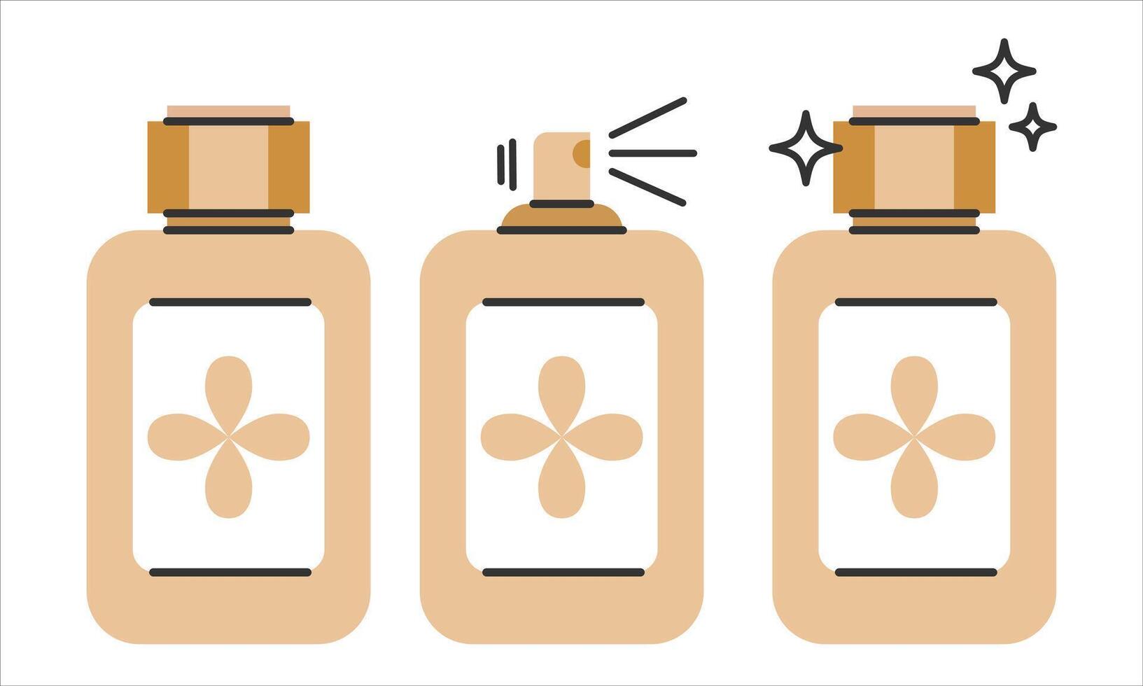 Set of perfume thin line icons.Eau de toilette. Perfume spray container isolated on white background.Editable Stroke. illustration EPS 10 vector