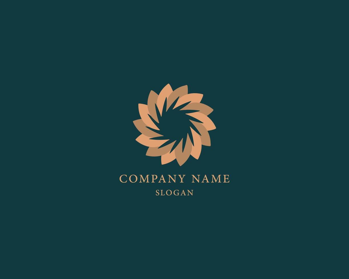 Abstract elegant flower symbol logo symbol of excellence global creative design decor vector