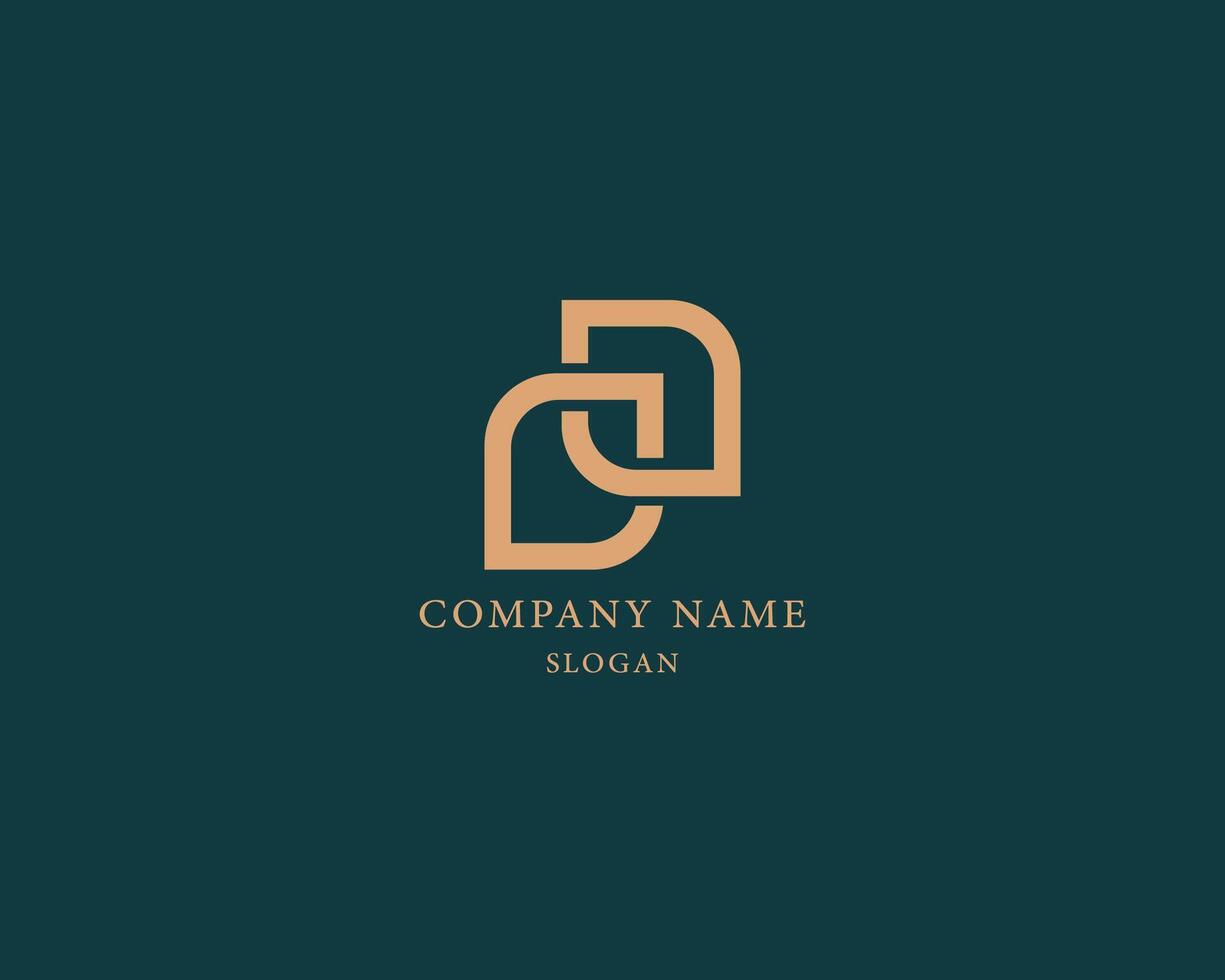 Initial letter d with leaf logo design vector