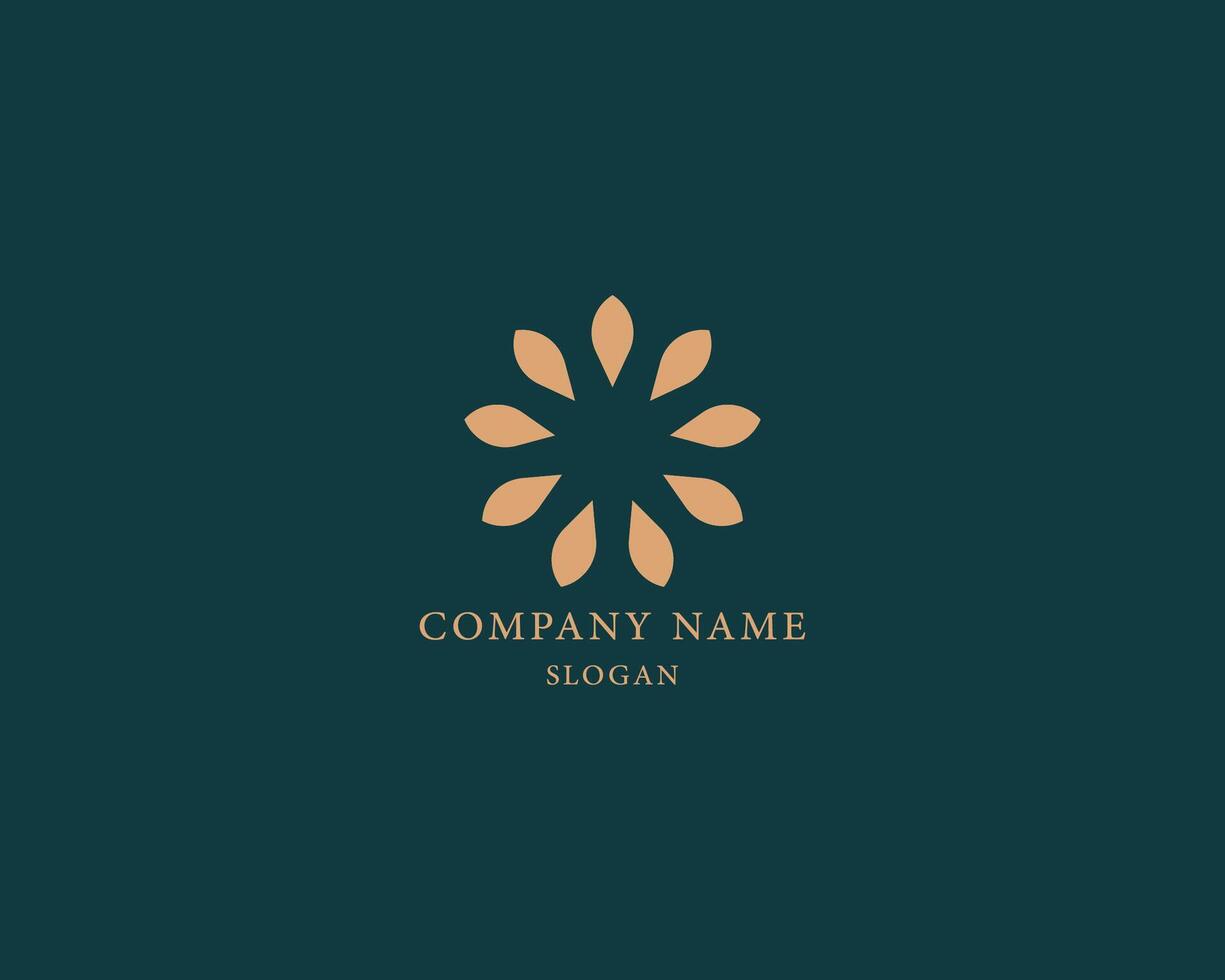 Abstract elegant flower symbol logo symbol of excellence global creative design decor vector