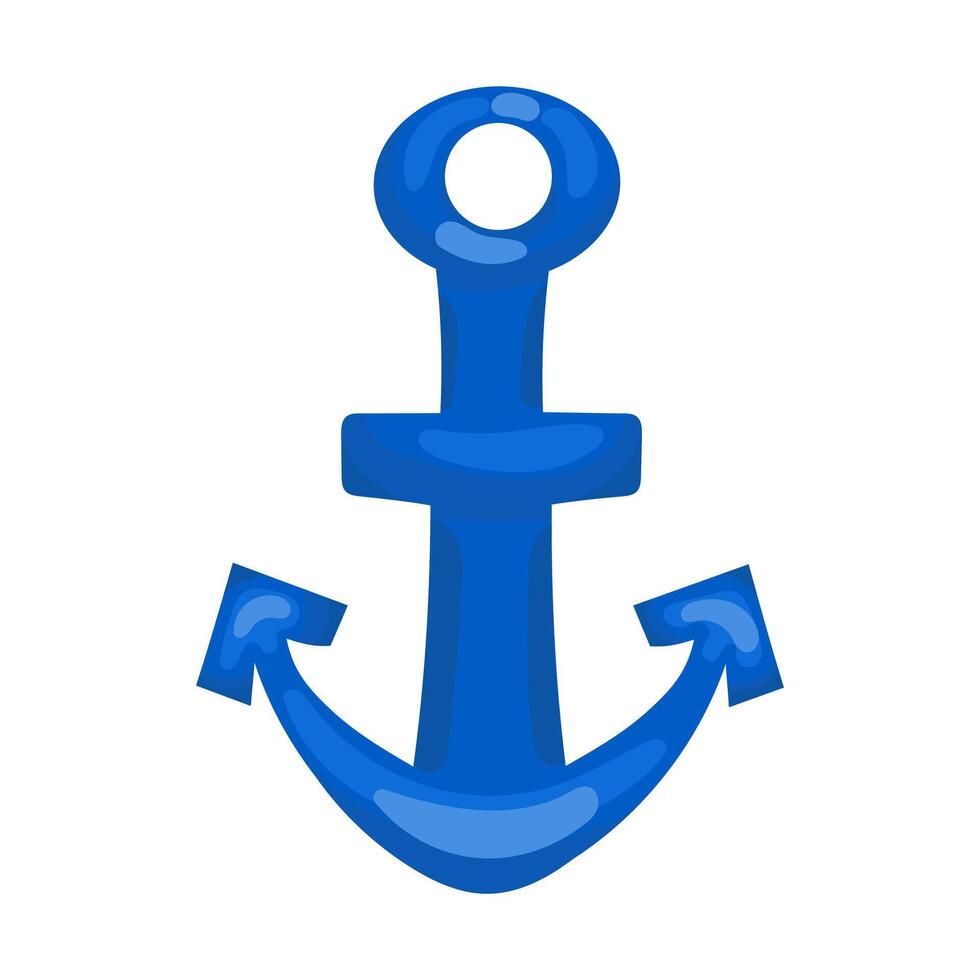 Anchor icon in flat style on a white background. illustration for sailors, nautical theme vector
