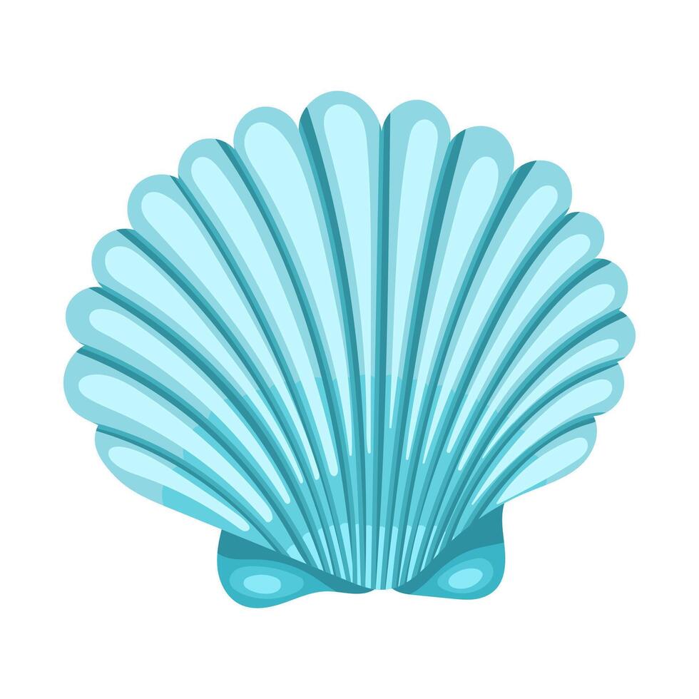 Pearl shell in Flat style on a white background. Modern nautical illustration vector