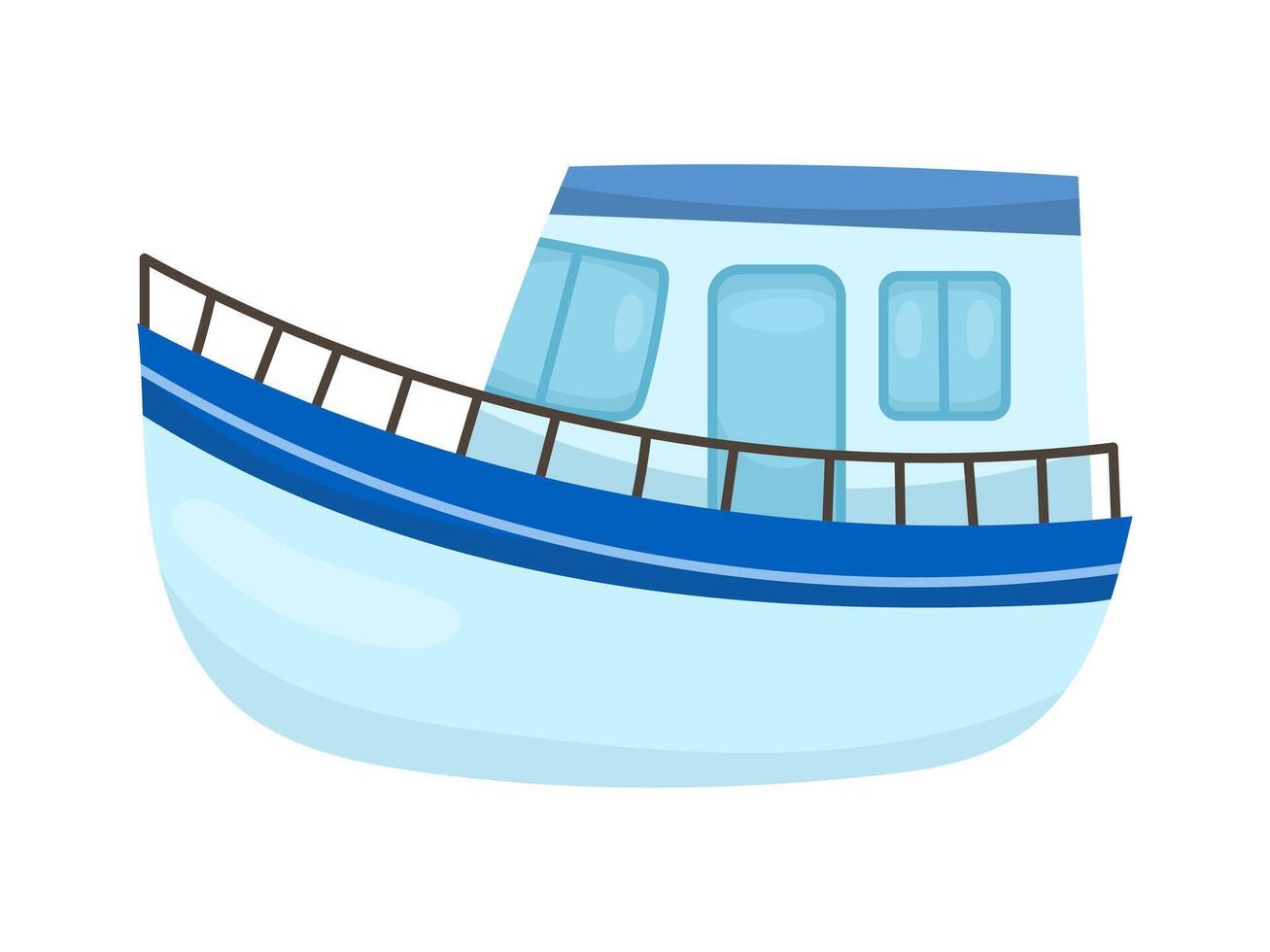 Yacht in modern flat style on a white background. icon, marine theme vector