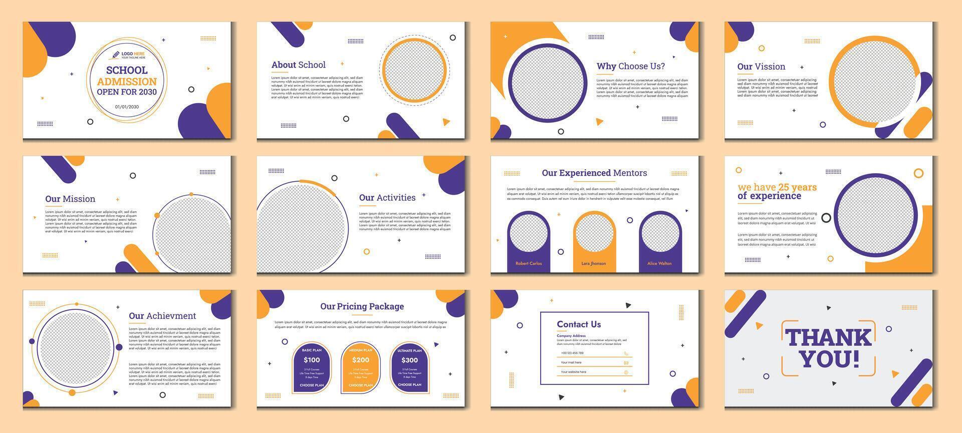 Education PowerPoint presentation slides template design. Use for modern keynote presentation background, brochure design, website slider, landing page, annual report, vector