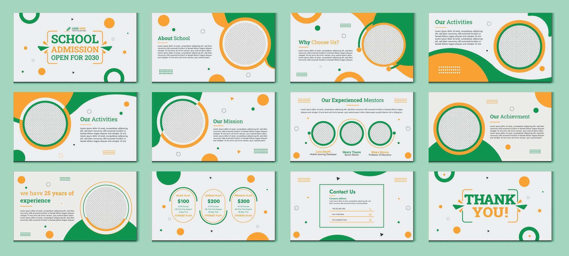 Education PowerPoint presentation slides template design. Use for modern keynote presentation background, brochure design, website slider, landing page, annual report, vector