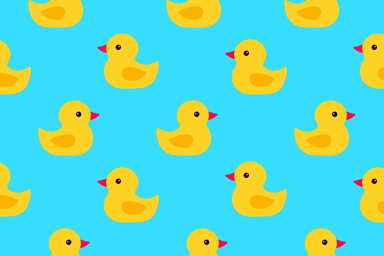 Seamless pattern of yellow rubber ducks. illustration vector