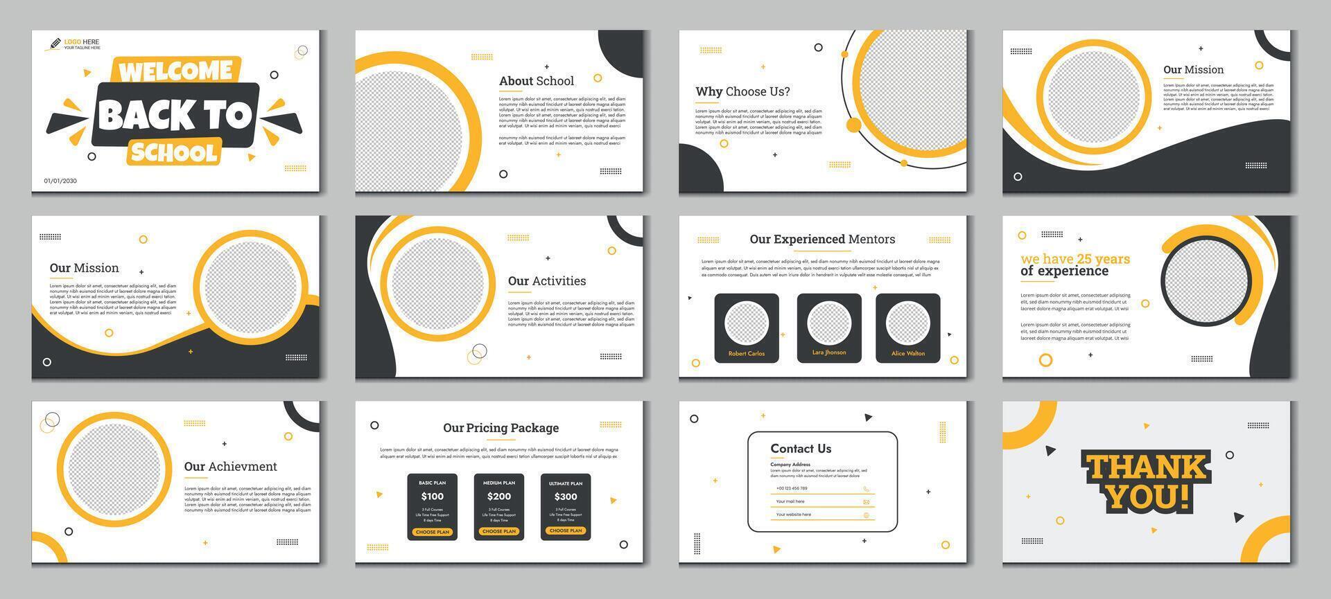 Education PowerPoint presentation slides template design. Use for modern keynote presentation background, brochure design, website slider, landing page, annual report, vector
