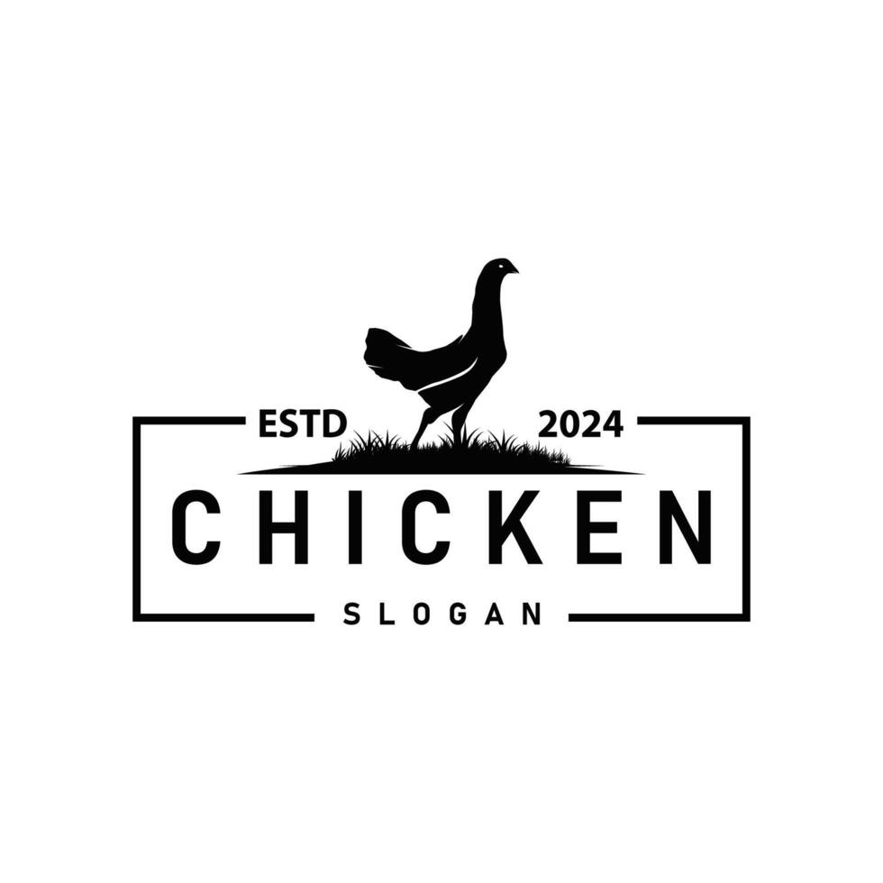 Chicken Logo, For Roast Chicken Restaurant, Farm, Simple Minimalist Design For Restaurant Food Business vector
