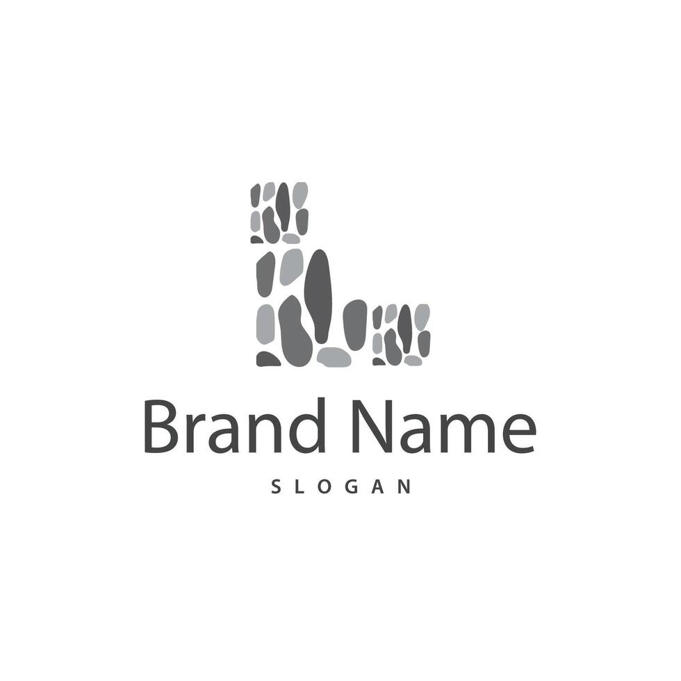 Brick Stone Logo, Premium Elegant Design, Wallpaper Stone House, Icon Illustration Design vector