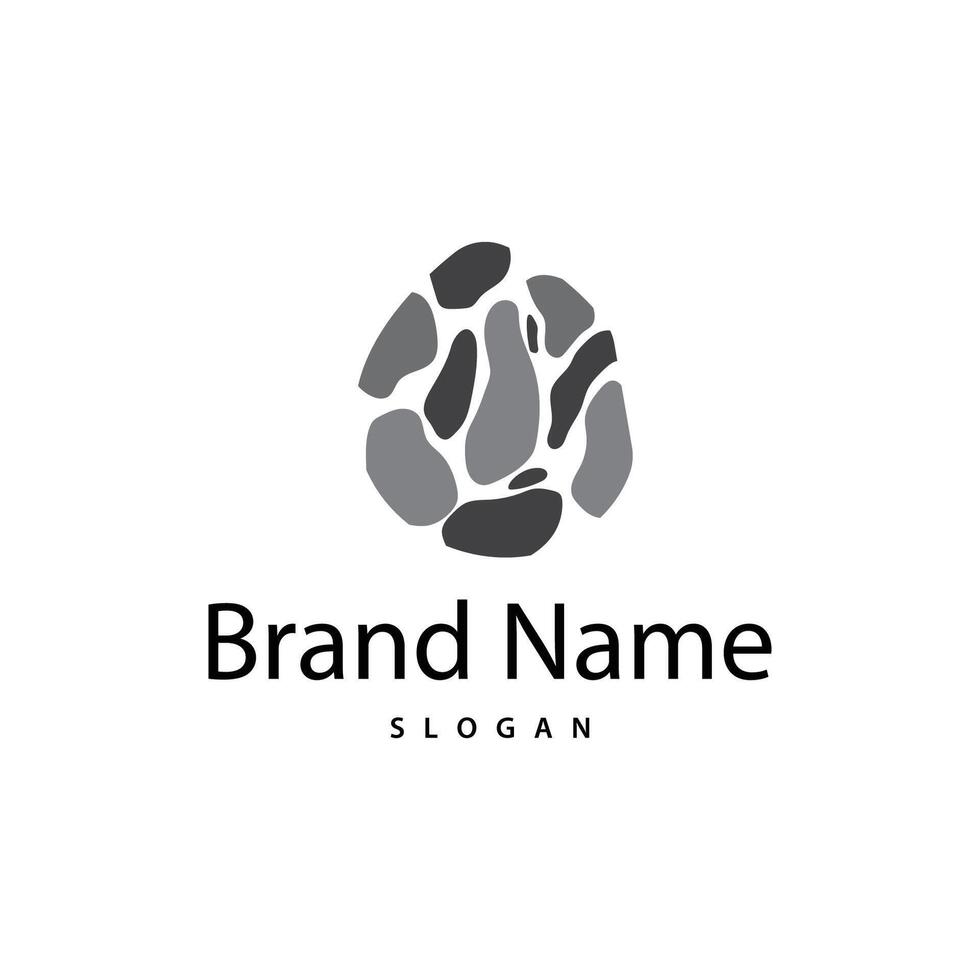Brick Stone Logo, Premium Elegant Design, Wallpaper Stone House, Icon Illustration Design vector
