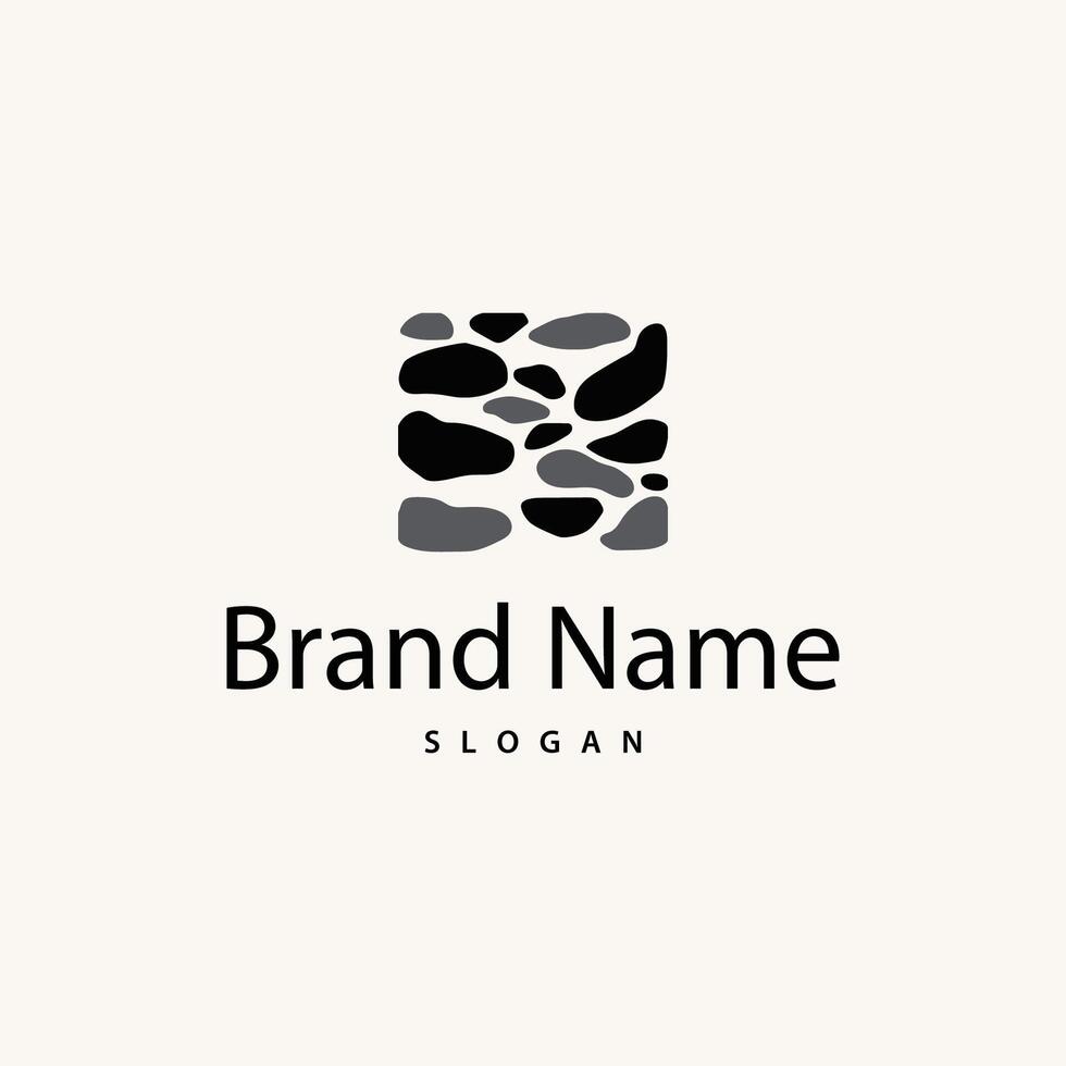Brick Stone Logo, Premium Elegant Design, Wallpaper Stone House, Icon Illustration Design vector