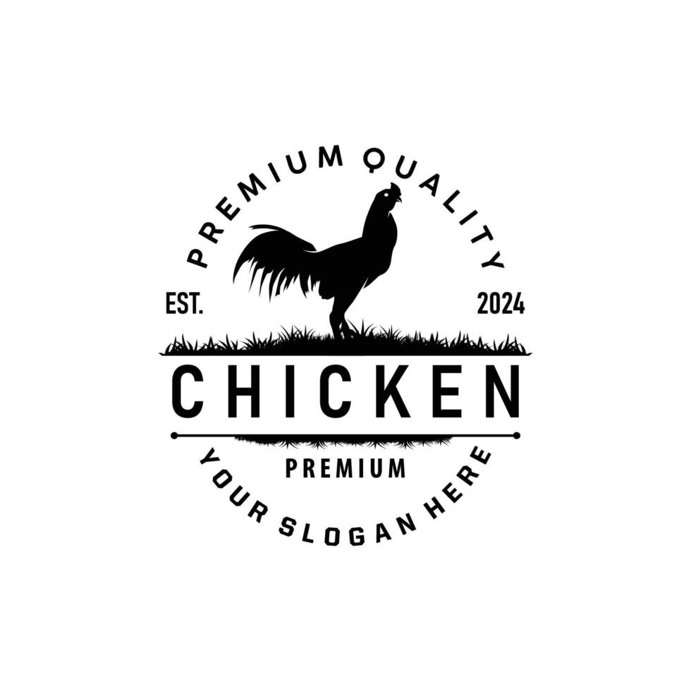 Chicken Logo, For Roast Chicken Restaurant, Farm, Simple Minimalist Design For Restaurant Food Business vector