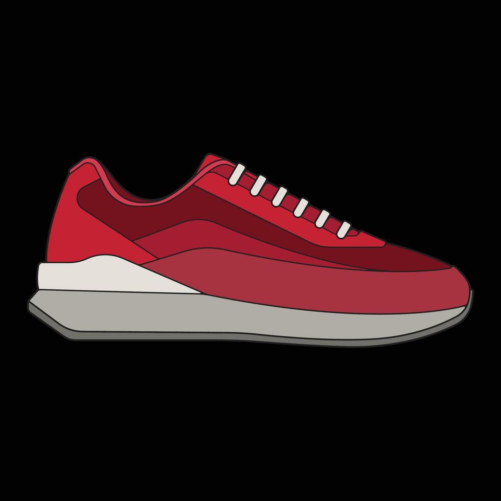 sneakers shoes for training, sneakers shoe illustration. Sneakers color full. vector