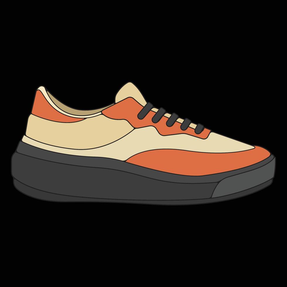 sneakers shoes for training, sneakers shoe illustration. Sneakers color full. vector
