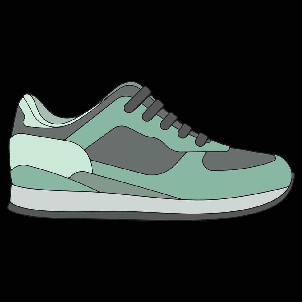sneakers shoes for training, sneakers shoe illustration. Sneakers color full. vector