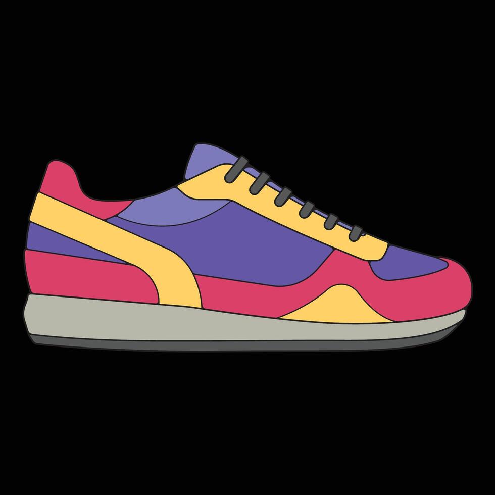 sneakers shoes for training, sneakers shoe illustration. Sneakers color full. vector