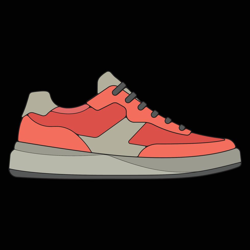 sneakers shoes for training, sneakers shoe illustration. Sneakers color full. vector