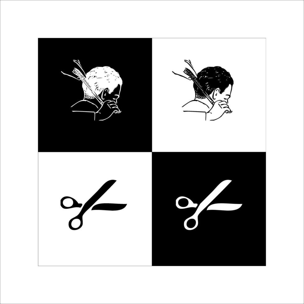 barbershop icon black and white vector
