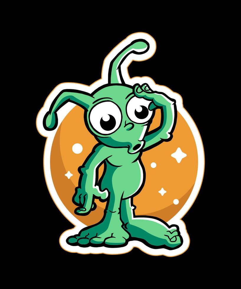 Lost In Space Cartoon Design Sticker vector