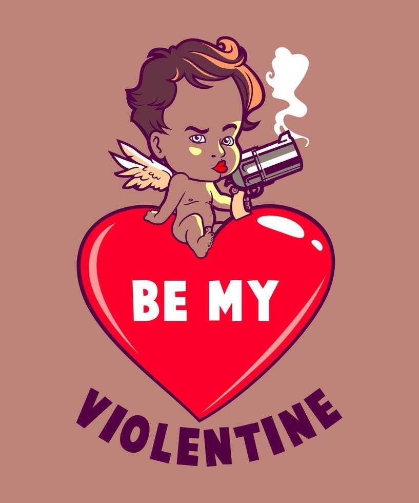 Be My Valentine Vintage Parody Cartoon Illustration vector