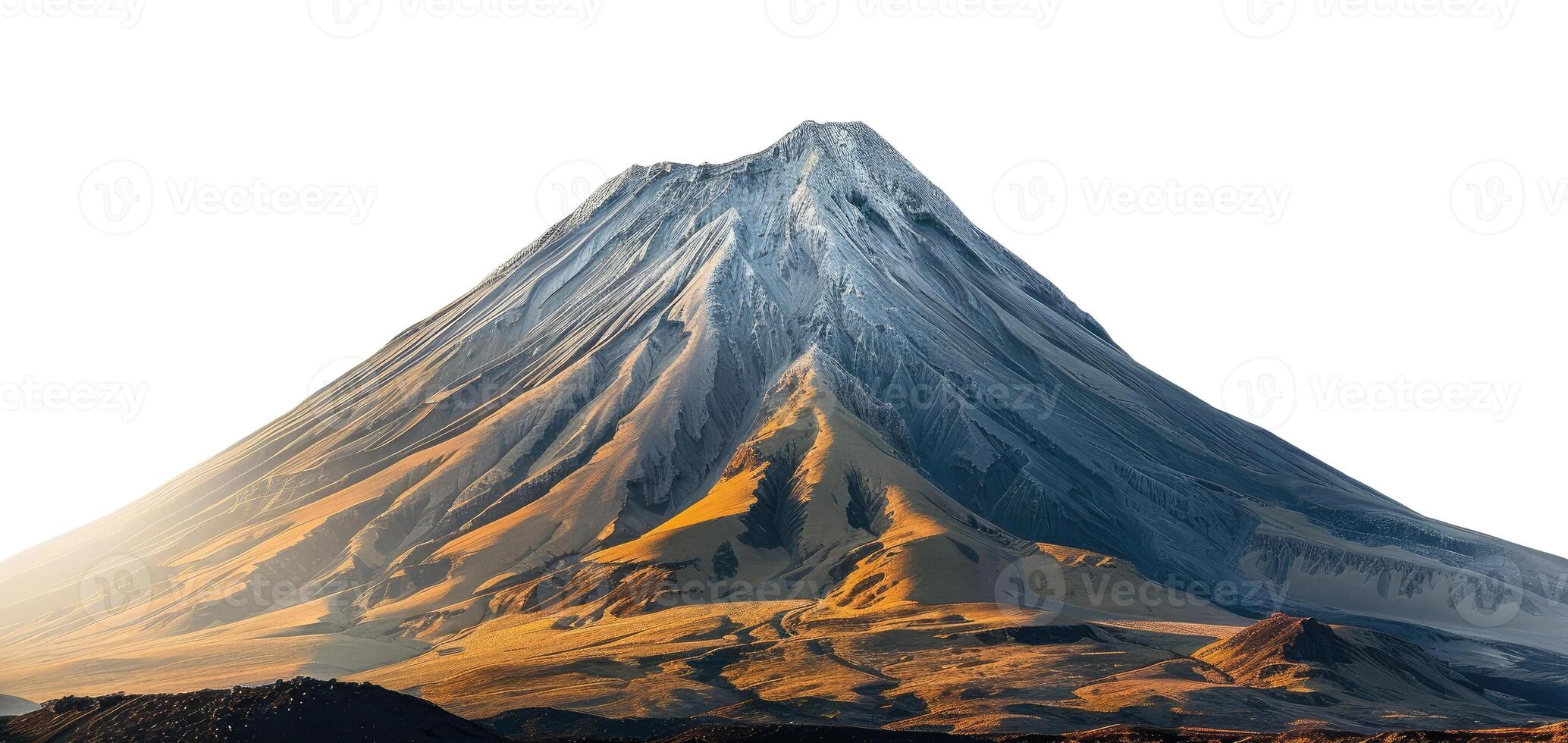 Volcano, Isolated on White photo