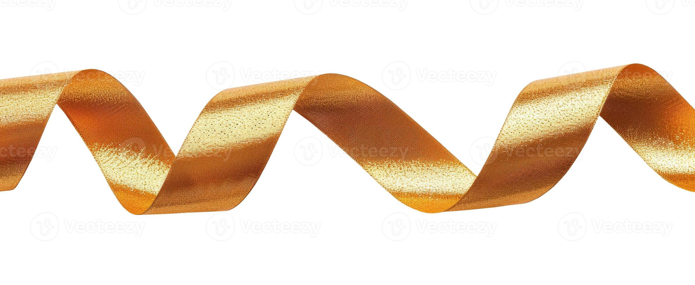 Golden Ribbon, Isolated on White photo