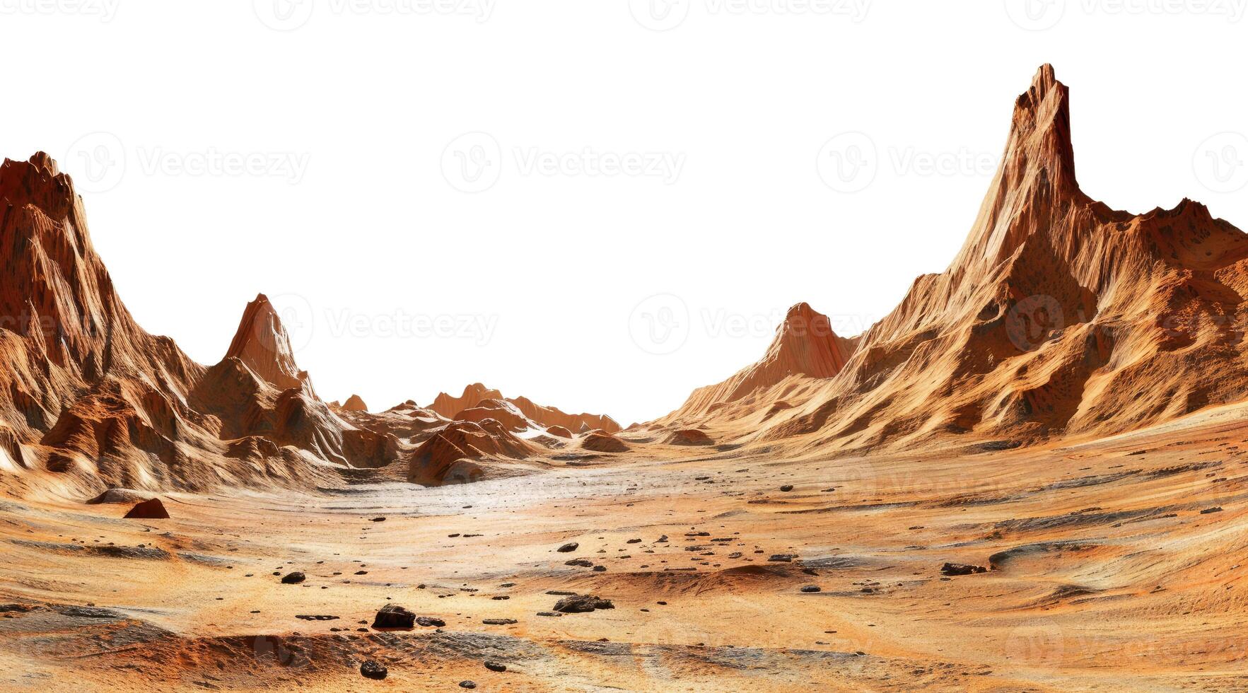 Martian Landscape, Isolated on White photo