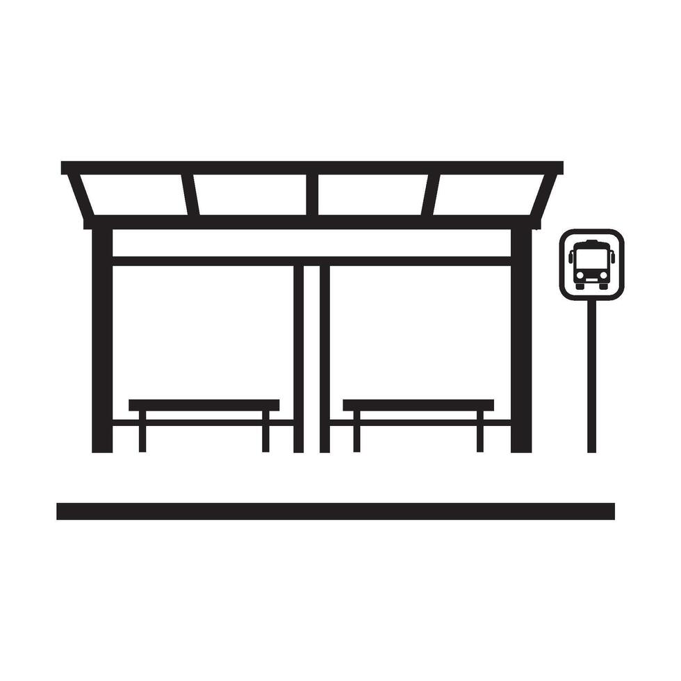 bus stop icon design vector