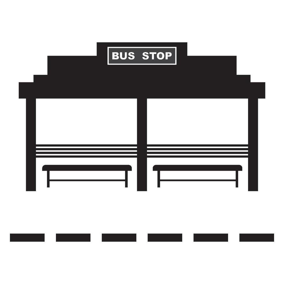 bus stop icon design vector