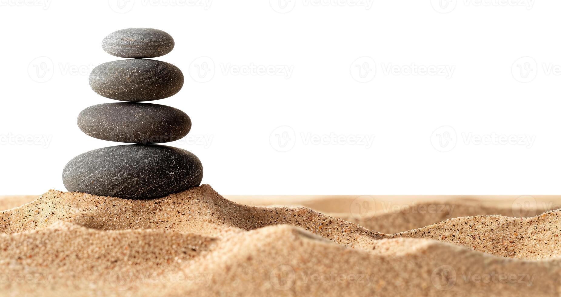 Zen Stones, Isolated on White photo