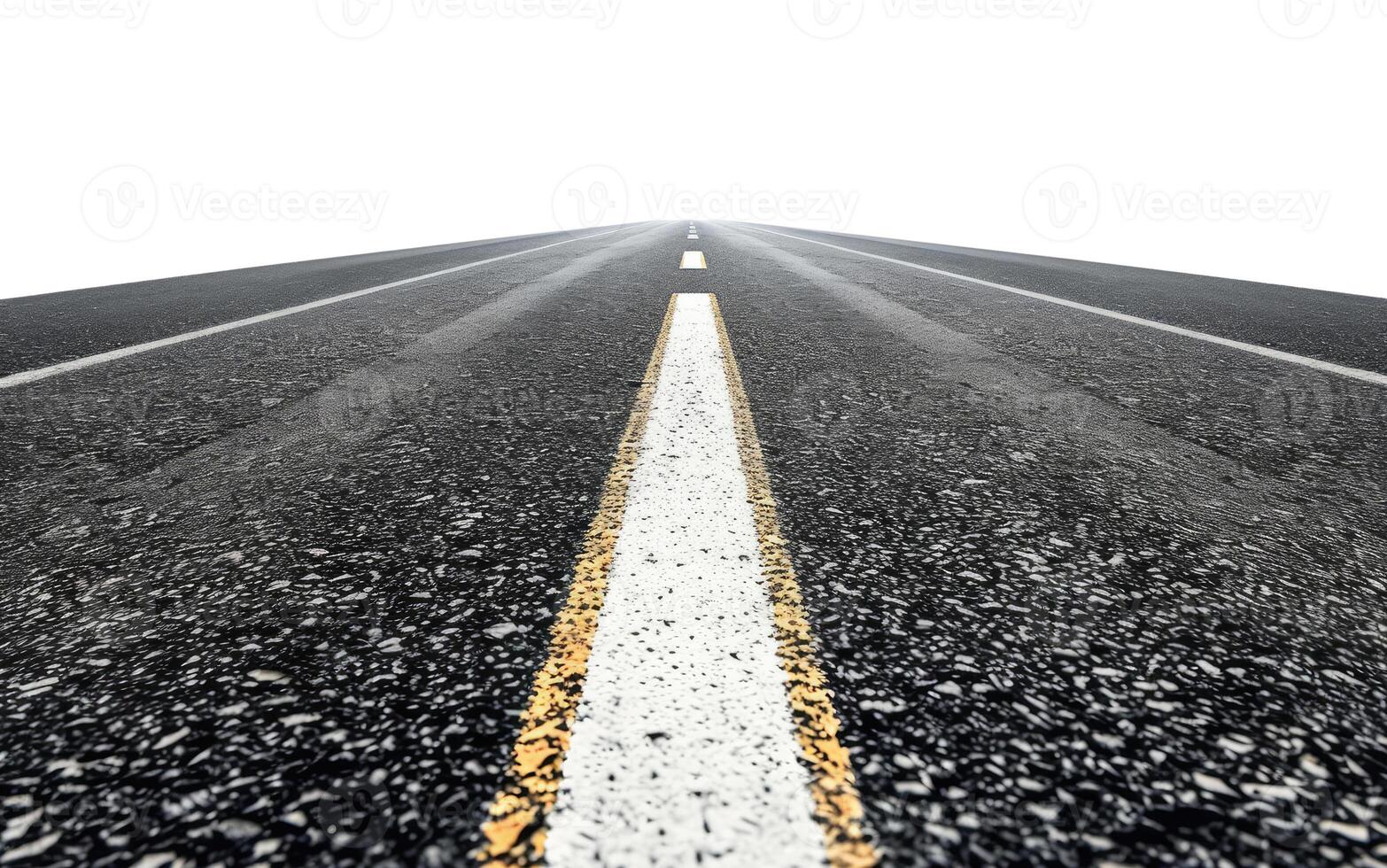 Straight Road, Isolated on White photo