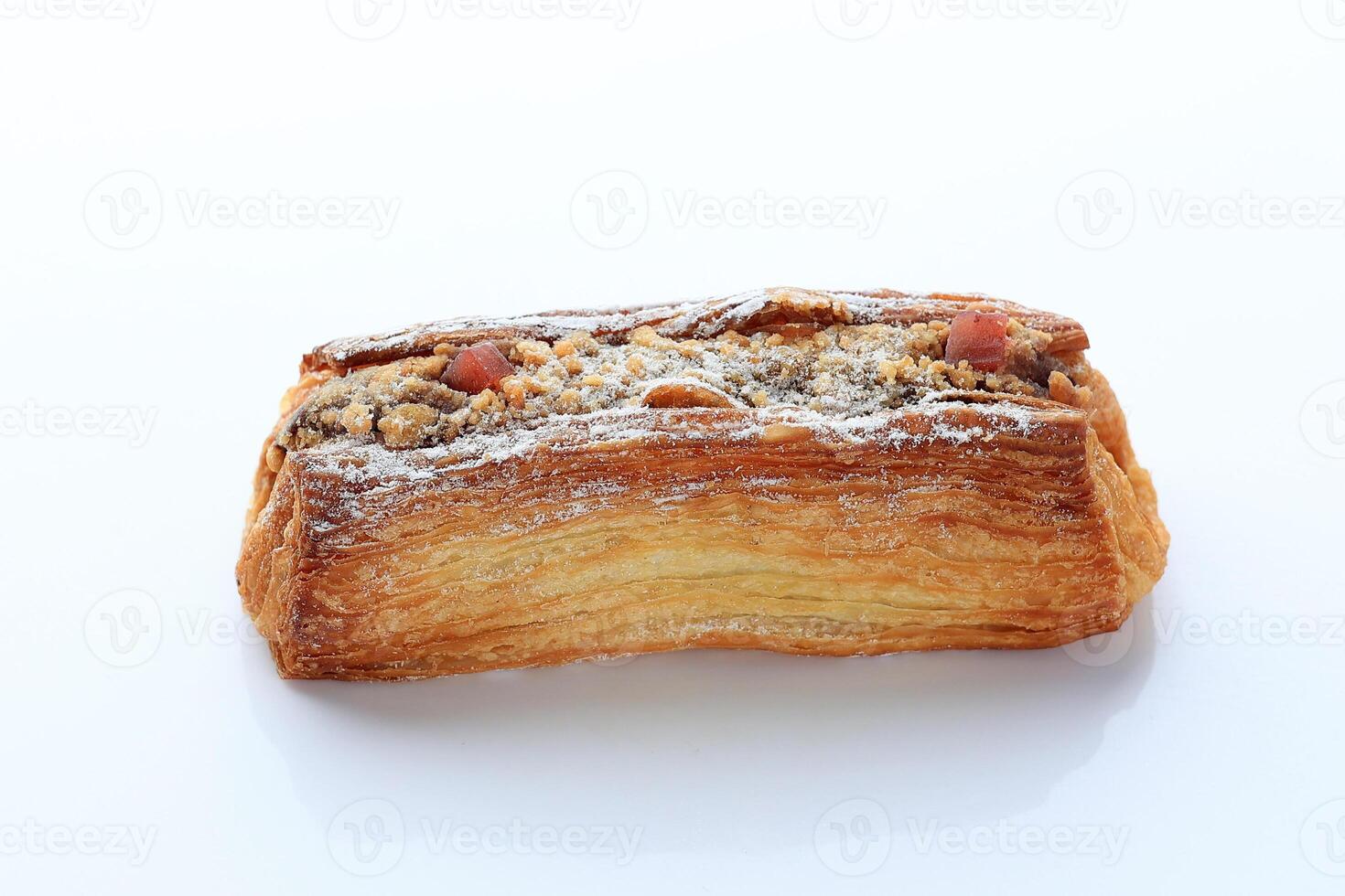 Long Square Croissant with Almond and Raspberry and Cream Cheese Filling photo