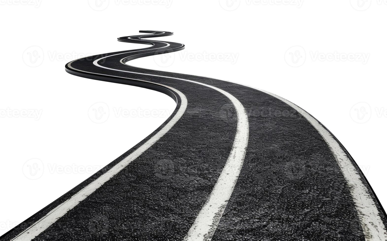 Asphalt Road Isolated on White photo