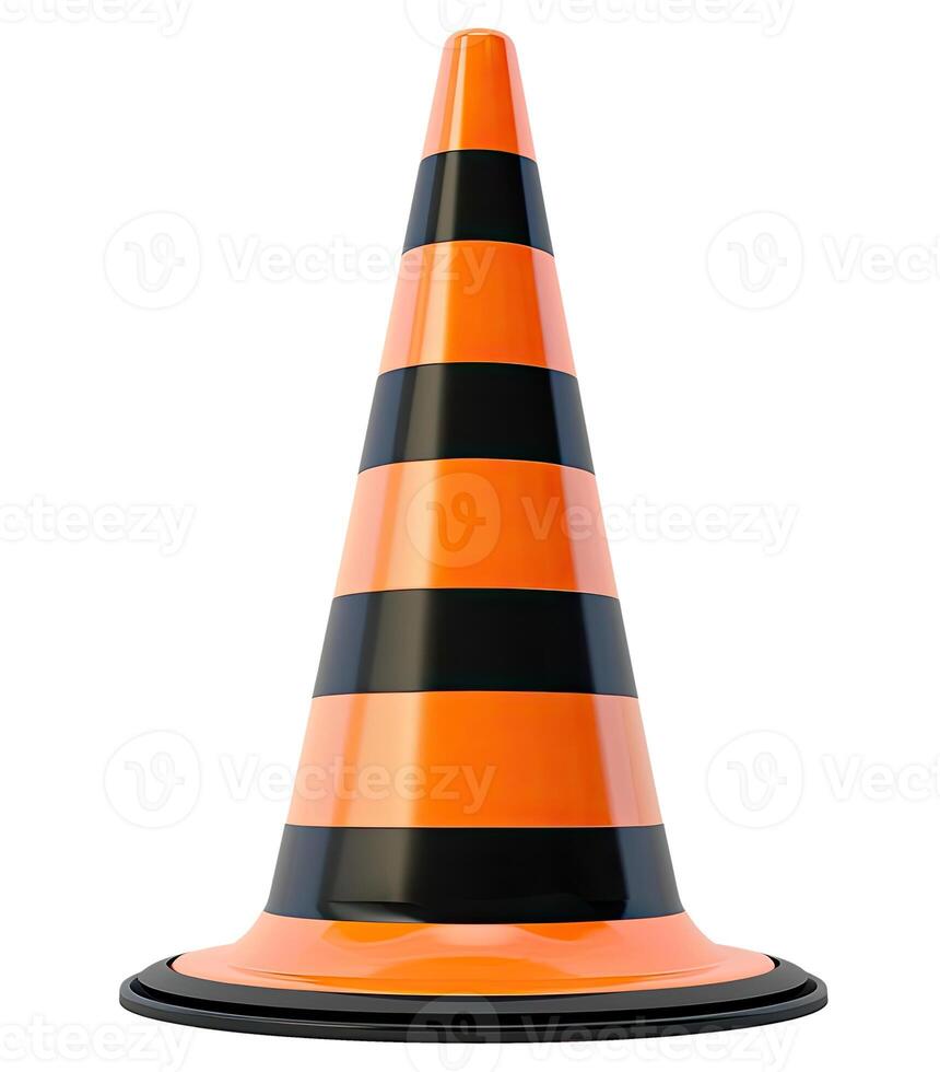Traffic Cone Isolated on White photo
