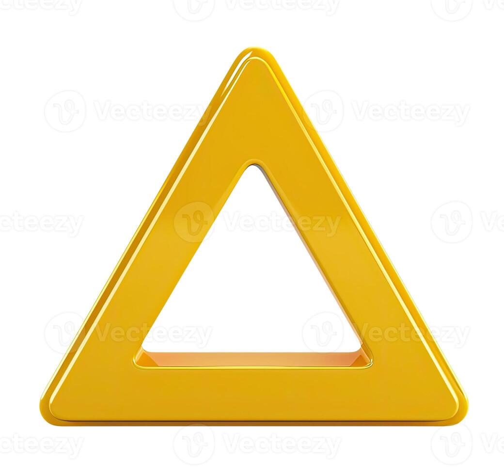Triangle Road Sign Isolated on White photo