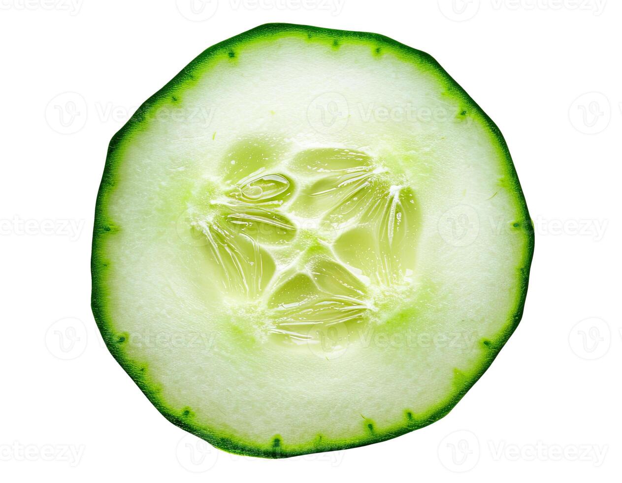 Slice of Cucumber, Isolated on White photo