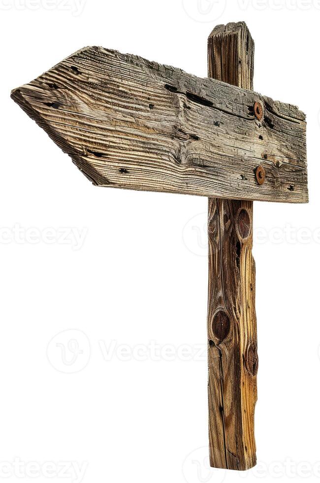 Wooden Sign with Arrow photo